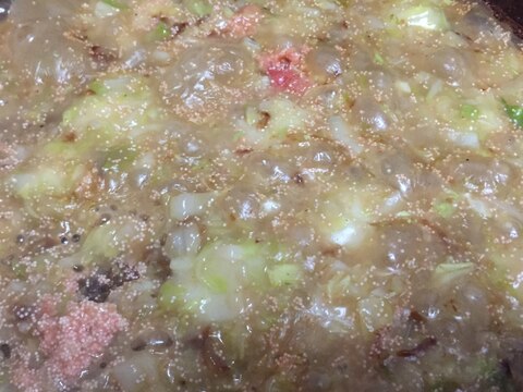 フライパンで簡単!明太もちチーズもんじゃ